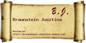 Braunstein Jusztina névjegykártya